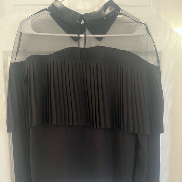 Women’s size medium, long sleeve, sheer and pleated blouse. - Picture 2 of 7